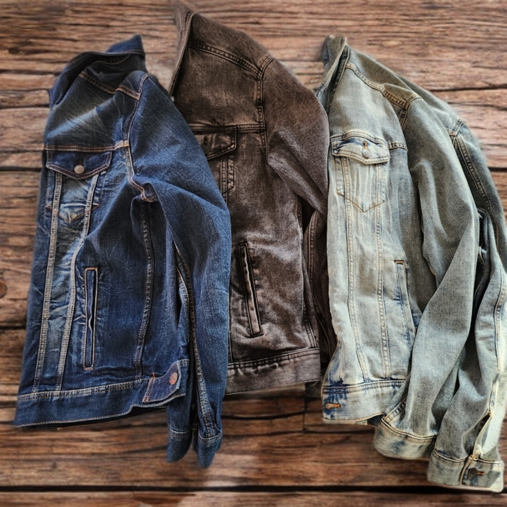 3 Trucker Jackets (light, dark, & gray wash)